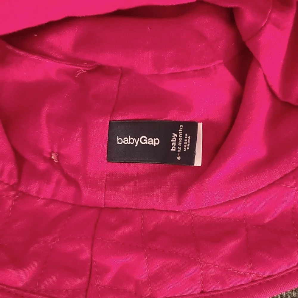 BABY GAP Quilted Cargo Bucket Hat Infant Baby Girl 6-12 mo Fuscia Dark Pink